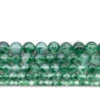 الأخضر Calcedony خرزة, جولة, مصقول, ديي & حجم مختلفة للاختيار, حفرة:تقريبا 1mm, تباع بواسطة حبلا