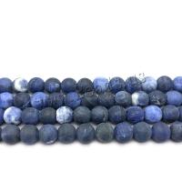 Sodalith Perlen, Sosalith, rund, DIY & verschiedene Größen vorhanden & satiniert, Bohrung:ca. 1mm, verkauft von Strang