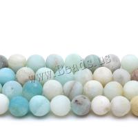 Natural Amazonite Beads, Natural Stone, Round, polished, DIY & different size for choice & matte, Hole:Approx 1mm, Sold By Strand