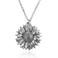 Tibetan Style Jewelry Necklace, with 50mm extender chain, Sunflower, plated, fashion jewelry & Unisex, more colors for choice, nickel, lead & cadmium free, 30x30mm, Length:Approx 20.4 Inch, 5Strands/Lot, Sold By Lot