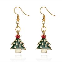 Zinc Alloy Drop Earring plated Christmas Design & for woman & enamel nickel lead & cadmium free Sold By Lot