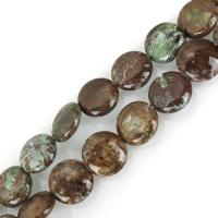 grüner Opal Perle, flache Runde, 16mm, Bohrung:ca. 1.5mm, ca. 26PCs/Strang, verkauft per ca. 16 ZollInch Strang