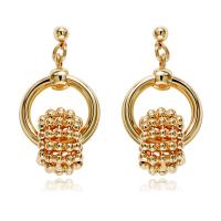 Brass Drop Earring gold color plated for woman nickel lead & cadmium free 40mm Sold By Pair