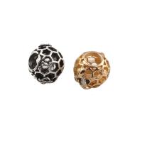 Zinc Alloy European Beads Round plated enamel & hollow nickel lead & cadmium free Approx 5mm Sold By Bag