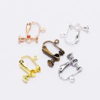 Brass Clip On Earring Finding, plated, DIY, more colors for choice, nickel, lead & cadmium free, 15x13mm, 10PCs/Bag, Sold By Bag