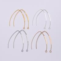 Brass Hook Earwire, plated, DIY, more colors for choice, nickel, lead & cadmium free, 42.50mm, 20PCs/Bag, Sold By Bag