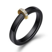 Rhinestone-Edelstahl -Finger-Ring, Edelstahl, mit Porzellan, plattiert, Modeschmuck & unisex & verschiedene Größen vorhanden & mit Strass, keine, verkauft von PC