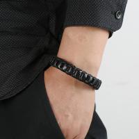 PU Leder Armband, mit Edelstahl, plattiert, Modeschmuck & für den Menschen, keine, frei von Nickel, Blei & Kadmium, 14mm, verkauft per ca. 8.66 ZollInch Strang