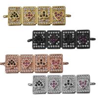 Cubic Zirconia Micro Pave Brass Connector Poker plated micro pave cubic zirconia & 1/1 loop nickel lead & cadmium free Approx 1.5mm Sold By Lot