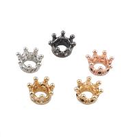 Zinc Alloy European Beads Crown plated with rhinestone nickel lead & cadmium free Approx 5.5mm Sold By Bag