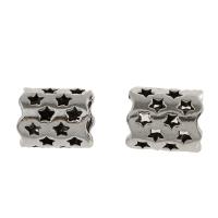 Zinc Alloy European Beads silver color plated hollow nickel lead & cadmium free Approx 6mm Sold By Bag