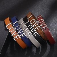 PU Leather Cord Bracelets with Zinc Alloy plated fashion jewelry & for woman 10mm Sold Per Approx 9.25 Inch Strand