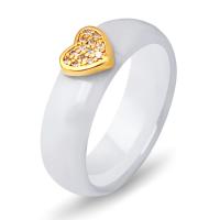 حجر الراين خاتم الإصبع الفولاذ المقاوم للصدأ, مع الخزف, مطلي, مجوهرات الموضة & حجم مختلفة للاختيار & للمرأة & مع حجر الراين, المزيد من الألوان للاختيار, تباع بواسطة PC