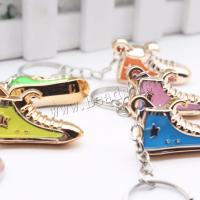 Acrylic Key Clasp, with Tibetan Style, Shoes, cute & fashion jewelry & Unisex, Random Color, 3.8CMx1CMx1.5CM, 10PCs/Lot, Sold By Lot