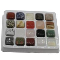 Mischedelstein Perlen, Edelstein, mit Kunststoff Kasten, gemischt, 19mm, 20PCs/Box, verkauft von Box