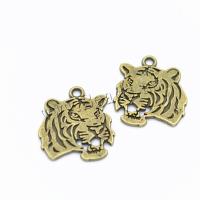 Tibetan Style Animal Pendants, Tiger, plated, more colors for choice, nickel, lead & cadmium free, 27x24mm, 50PCs/Bag, Sold By Bag