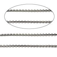 Stainless Steel Box Chain, different size for choice, original color, 100m/Bag, Sold By Bag