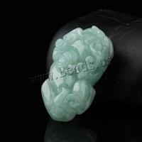 Jadeite Pendant, Fabulous Wild Beast, Carved, polished & DIY, 11x18x33mm, Approx 10PCs/Lot, Sold By Lot