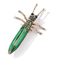 Tibetan Style Brooches, Insect, plated, fashion jewelry & for woman & enamel & with rhinestone, nickel, lead & cadmium free, 50x90mm, Sold By PC