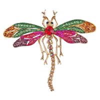 Tibetan Style Brooches, Dragonfly, plated, fashion jewelry & for woman & with rhinestone, nickel, lead & cadmium free, 68x60mm, Sold By PC