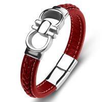 PU Leather Cord Bracelets Titanium Steel with PU Leather Unisex Sold By PC
