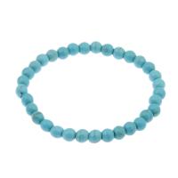 turquoise synthétique bracelet, bijoux de mode & unisexe, blue ciel, 6.5*6mm, Longueur Environ 7.5 pouce, 10Strandstoron/lot, Vendu par lot