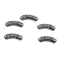 Tibetan Style Curved Tube Beads, antique silver color plated, nickel, lead & cadmium free, 10x25.5mm, Hole:Approx 4mm, Approx 400PCs/KG, Sold By KG
