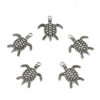 Tibetan Style Animal Pendants, Turtle, antique silver color plated, nickel, lead & cadmium free, 21x24x3.50mm, Hole:Approx 1.8mm, Approx 588PCs/KG, Sold By KG