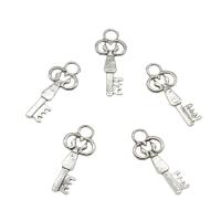 Tibetan Style Key Pendants, silver color plated, hollow, nickel, lead & cadmium free, 11x27x1.30mm, Hole:Approx 3.8mm, Approx 1250PCs/KG, Sold By KG