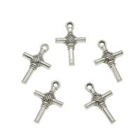 Tibetan Style Cross Pendants, antique silver color plated, nickel, lead & cadmium free, 15x23x2mm, Hole:Approx 2mm, Approx 1000PCs/KG, Sold By KG