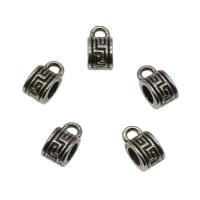 Tibetan Style Bail Beads, antique silver color plated, nickel, lead & cadmium free, 5.50x9.50x5mm, Hole:Approx 1.6mm, Approx 1666PCs/KG, Sold By KG