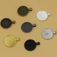 Tibetan Style Pendant Cabochon Setting, fashion jewelry & flat back, more colors for choice, 25mm, 100PC/Lot, Sold By Lot