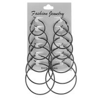 Zinc Alloy Hoop Earring, rustfrit stål ørering indlæg, ovntørrende lak, 6 stykker & for kvinde, flere farver til valg, nikkel, bly & cadmium fri, 3sæt/Lot, Solgt af Lot