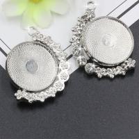 Tibetan Style Pendant Cabochon Setting, fashion jewelry & with rhinestone, more colors for choice, 25mm, 10PC/Lot, Sold By Lot