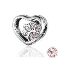 925 Sterling Silver plated micro pave cubic zirconia & hollow Sold By PC