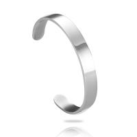 acier inoxydable bracelet manchette, bijoux de mode & unisexe, couleur originale, 2x10mm, Diamètre intérieur:Environ 65mm, Vendu par PC