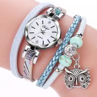 Wrap Watch PU Leather with Zinc Alloy plated fashion jewelry & for woman 22mm 20mm Sold Per Approx 8.5 Inch Strand