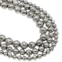 Fossile marino perla, placcato color argento, formato differente per scelta, Foro:Appross. 1mm, Venduto per Appross. 14.9 pollice filo