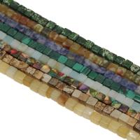 Gemstone Jewelry Beads, Square, different materials for choice & different size for choice, Hole:Approx 1mm, Sold Per Approx 14.9 Inch Strand