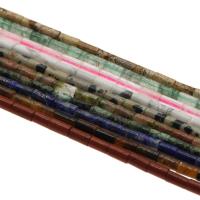 Edelstein Schmuckperlen, Zylinder, verschiedenen Materialien für die Wahl, 2x2x4mm, Bohrung:ca. 1mm, ca. 93PCs/Strang, verkauft per ca. 14.9 ZollInch Strang