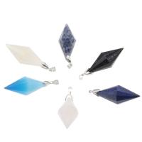 Gemstone Pendants Jewelry with Brass platinum color plated & faceted 29*21.5mm Approx 1.5mm Sold By PC