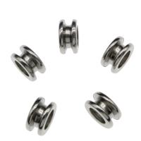 Stainless Steel Large Hole Beads, original color, 6x11mm, Hole:Approx 7mm, 100PCs/Bag, Sold By Bag
