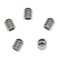 Stainless Steel Tips, original color, 7x5.5mm, Hole:Approx 3mm, 100PCs/Bag, Sold By Bag