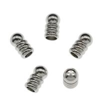 Stainless Steel Tips, original color, 4.5x8mm, Hole:Approx 2.5mm, 100PCs/Bag, Sold By Bag