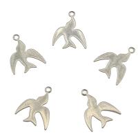 Stainless Steel Animal Pendants, swallow, original color, 14x11x1mm, Hole:Approx 1.2mm, 1000PCs/Bag, Sold By Bag