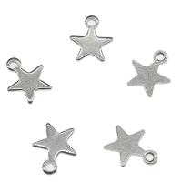 Stainless Steel Pendants, Star, original color, 10x8x1mm, Hole:Approx 1.5mm, 1000PCs/Bag, Sold By Bag