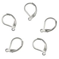 Stainless Steel Lever Back Earring Component, with loop, original color, 16x15x2mm, Hole:Approx 1.5mm, 200PCs/Bag, Sold By Bag
