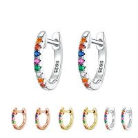 925 Sterling Silver Lever Back Earring, plated, micro pave cubic zirconia & for woman, more colors for choice, 11x2mm, Sold By Pair