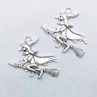 Character Tibetan Style Pendants, Sorcerer, antique silver color plated, nickel, lead & cadmium free, 37x32x2.80mm, Hole:Approx 1mm, 100PCs/Bag, Sold By Bag