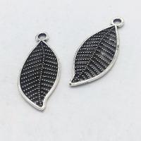 Tibetan Style Leaf Pendants, antique silver color plated, hollow, nickel, lead & cadmium free, 27x11x1.20mm, Hole:Approx 1mm, 100PCs/Bag, Sold By Bag